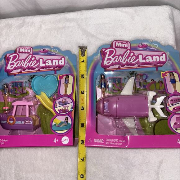 Barbie Mini Barbie Land Dolls & Toy Boat and Airplane Playsets LOT OF TWO NEW - Picture 7 of 8